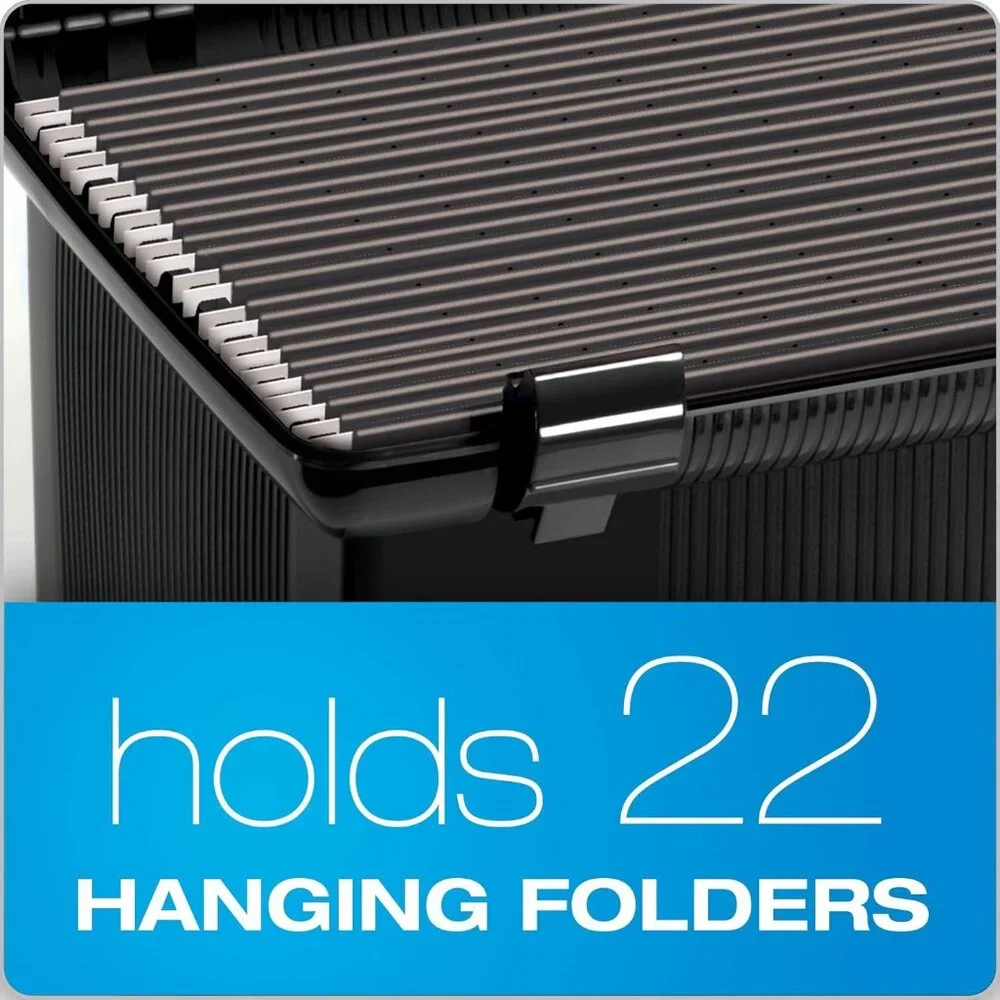 Portable File Box with File Rails, Simple Document Storage, File Bin for Home an - Picture 4 of 7